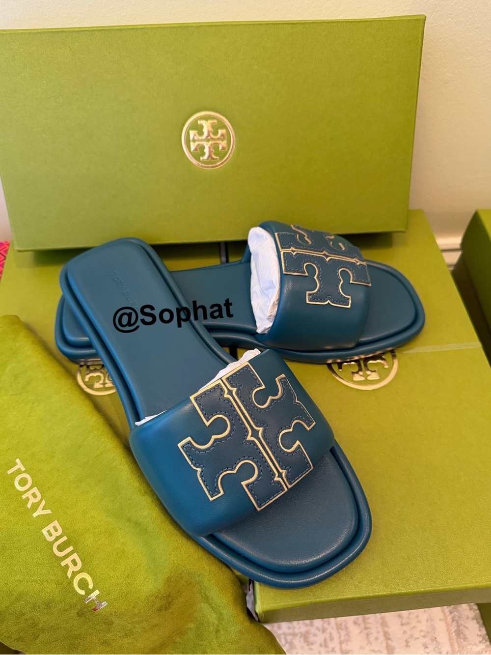 Tory Burch Double T Sport Slide Sandals